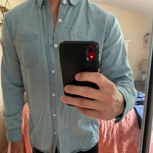 PacSun faux denim button down shirt
